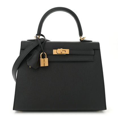 Hermes Epsom Kelly Sellier 25 Black 1 of 11