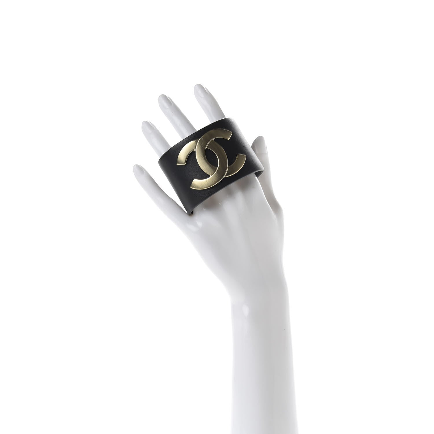 Chanel Calfskin CC Wide Cuff M Black 2 of 6