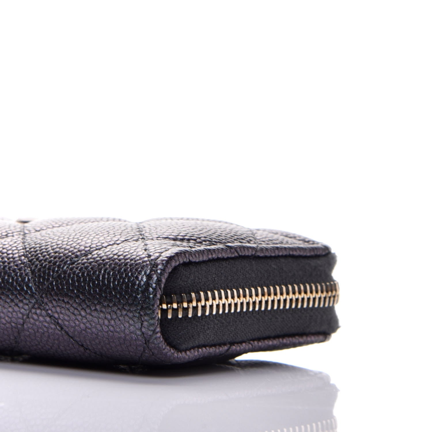 Chanel Iridescent Caviar Quilted Zipped Key Holder Case Black 9 of 9