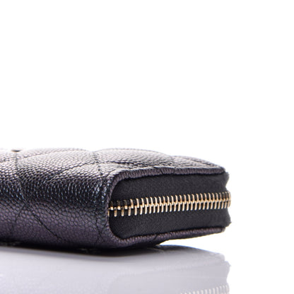 Chanel Iridescent Caviar Quilted Zipped Key Holder Case Black 9 of 9