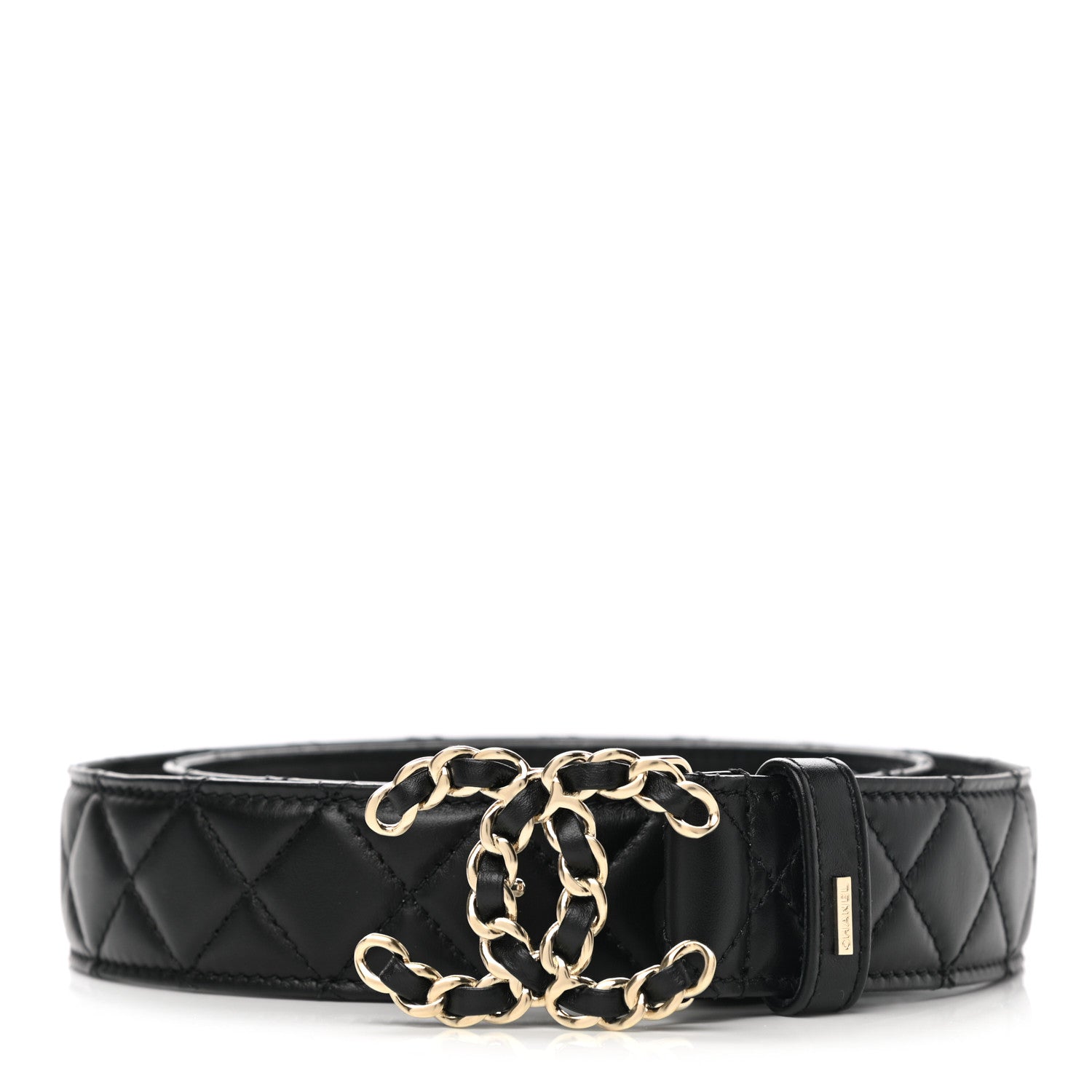 Chanel Lambskin Quilted CC Chain Belt 85 34 Black 1 of 7