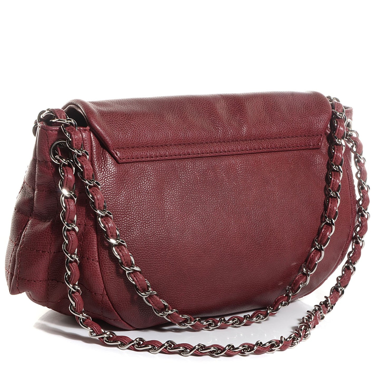 Caviar Large Half Moon Flap Bordeaux