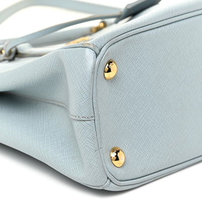 Prada Saffiano Lux Mini Double Zip Tote Lago 4 of 17