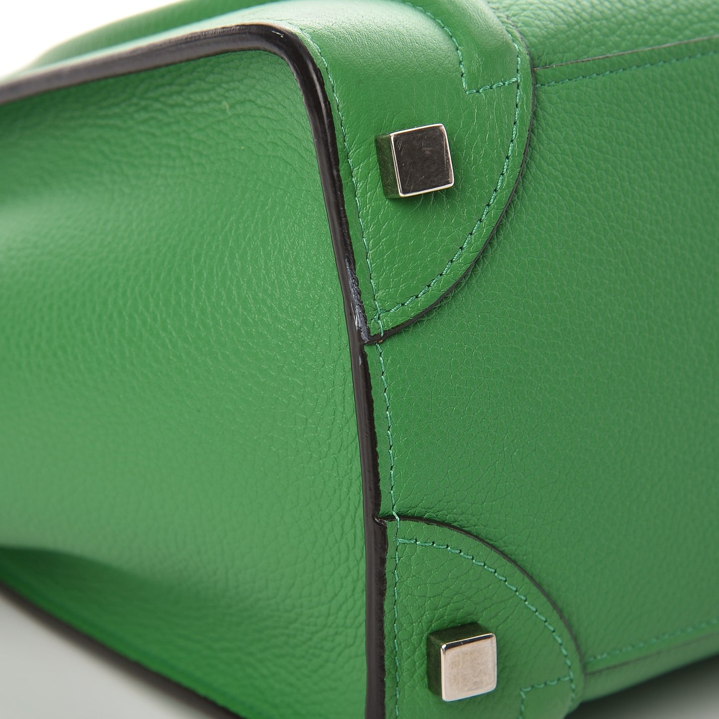 Drummed Calfskin Micro Luggage Mint