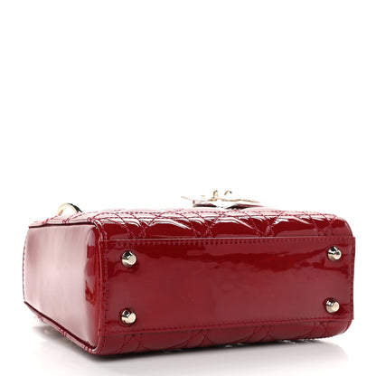 Christian Dior Patent Cannage Mini Lady Dior Red 4 of 11