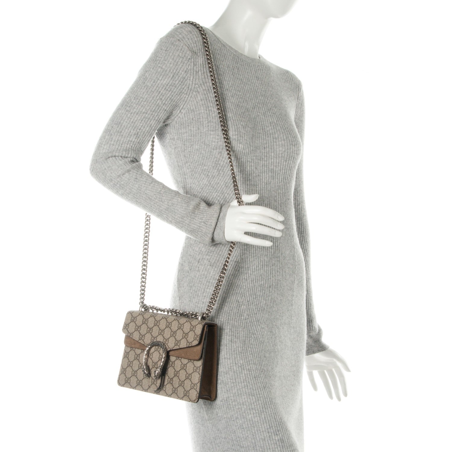 Gucci GG Supreme Monogram Mini Dionysus Shoulder Bag Taupe 2 of 7