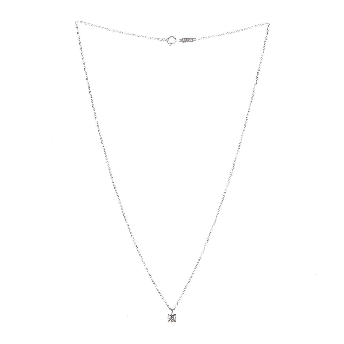 Platinum Diamond .31ct Solitaire Pendant Necklace
