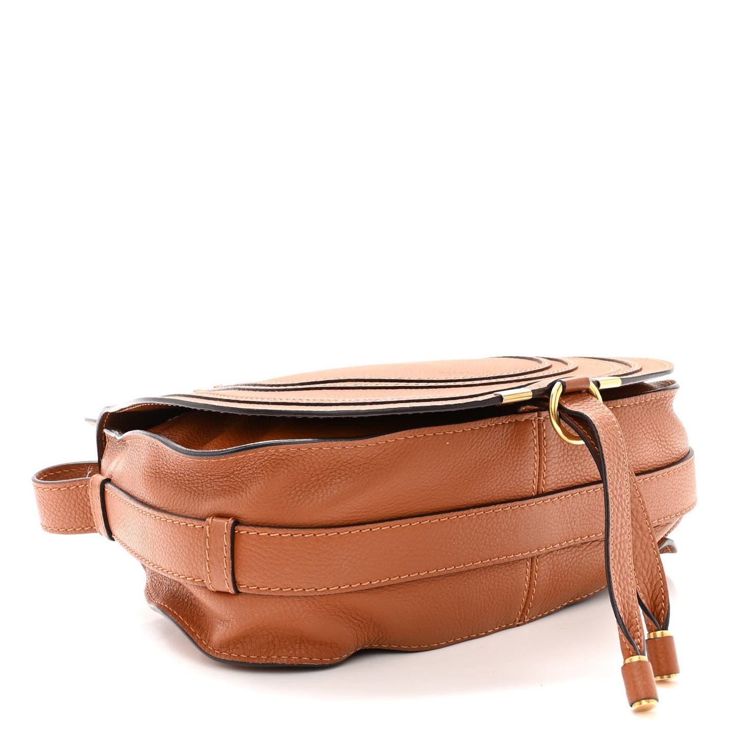 Calfskin Medium Marcie Round Crossbody Bag Tan