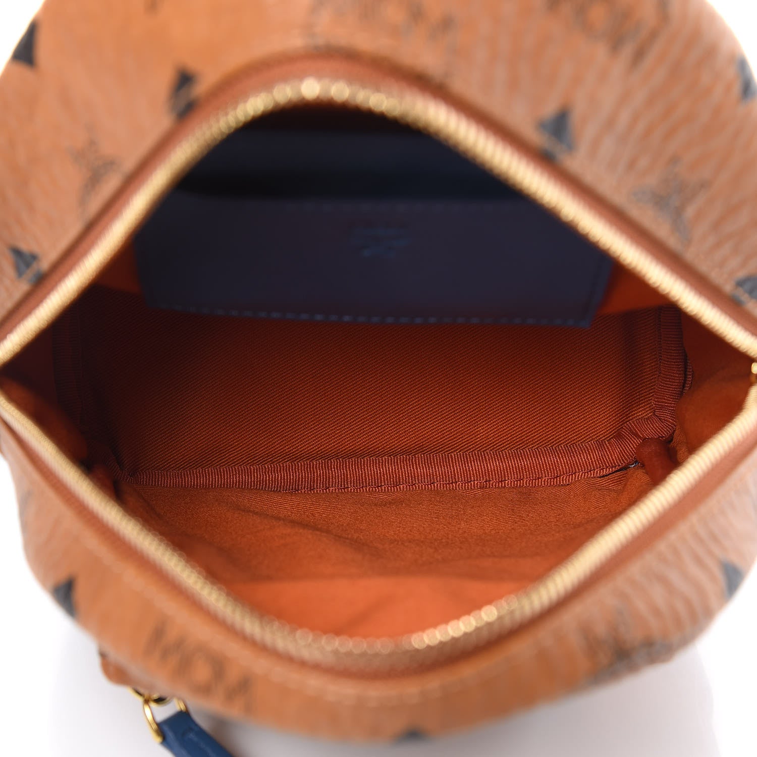 MCM Visetos X-Mini Stark Backpack Cognac Blue 5 of 8