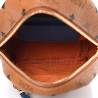 MCM Visetos X-Mini Stark Backpack Cognac Blue 5 of 8