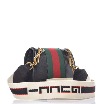 Gucci Calfskin Web Crystal Butterfly Stripe Small Totem Shoulder Bag Black 3 of 7
