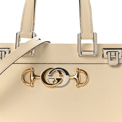 Gucci Grainy Calfskin Small Zumi Top Handle Bag Mystic White 8 of 10