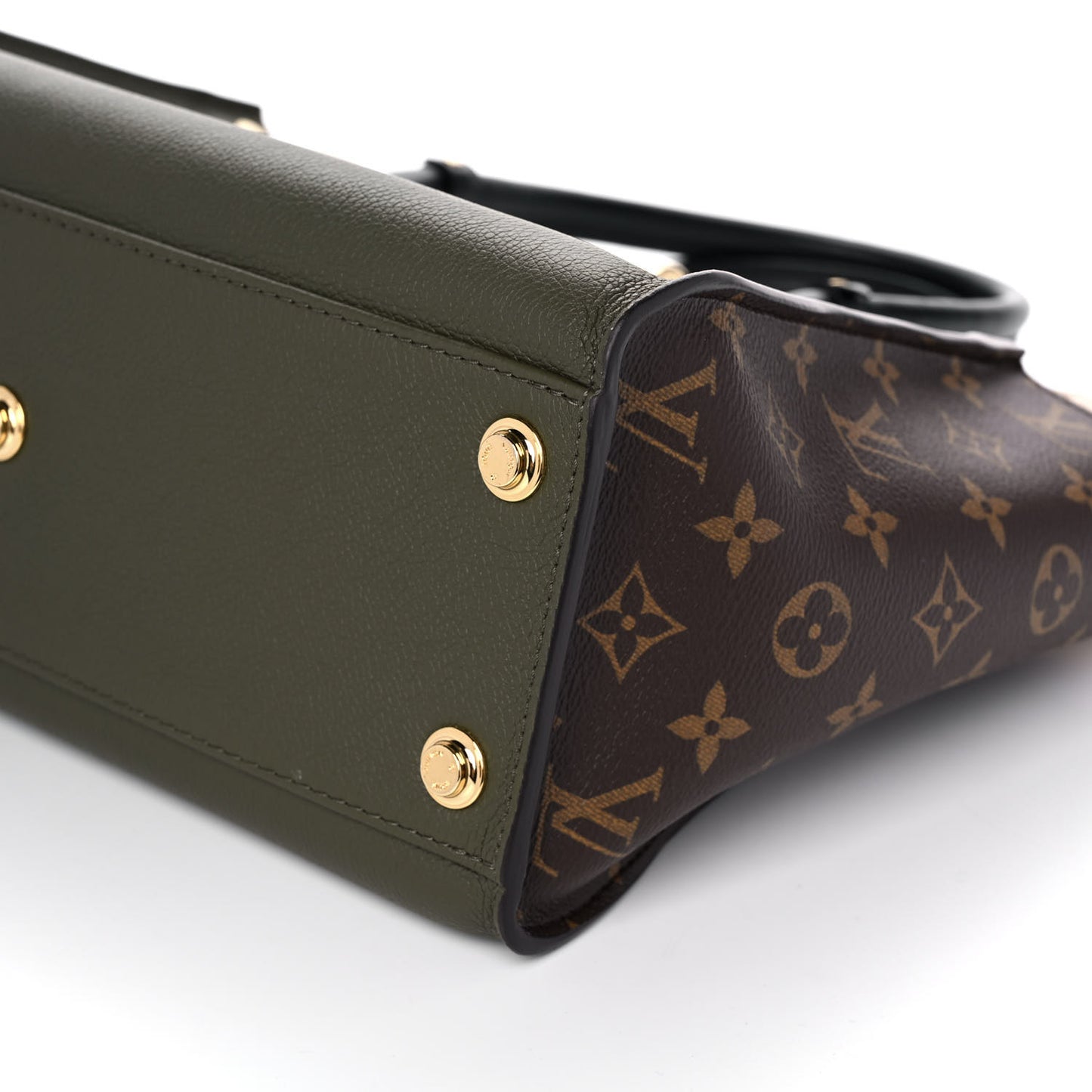 Calfskin Monogram On My Side MM Laurier Green Toffee Latte Beige