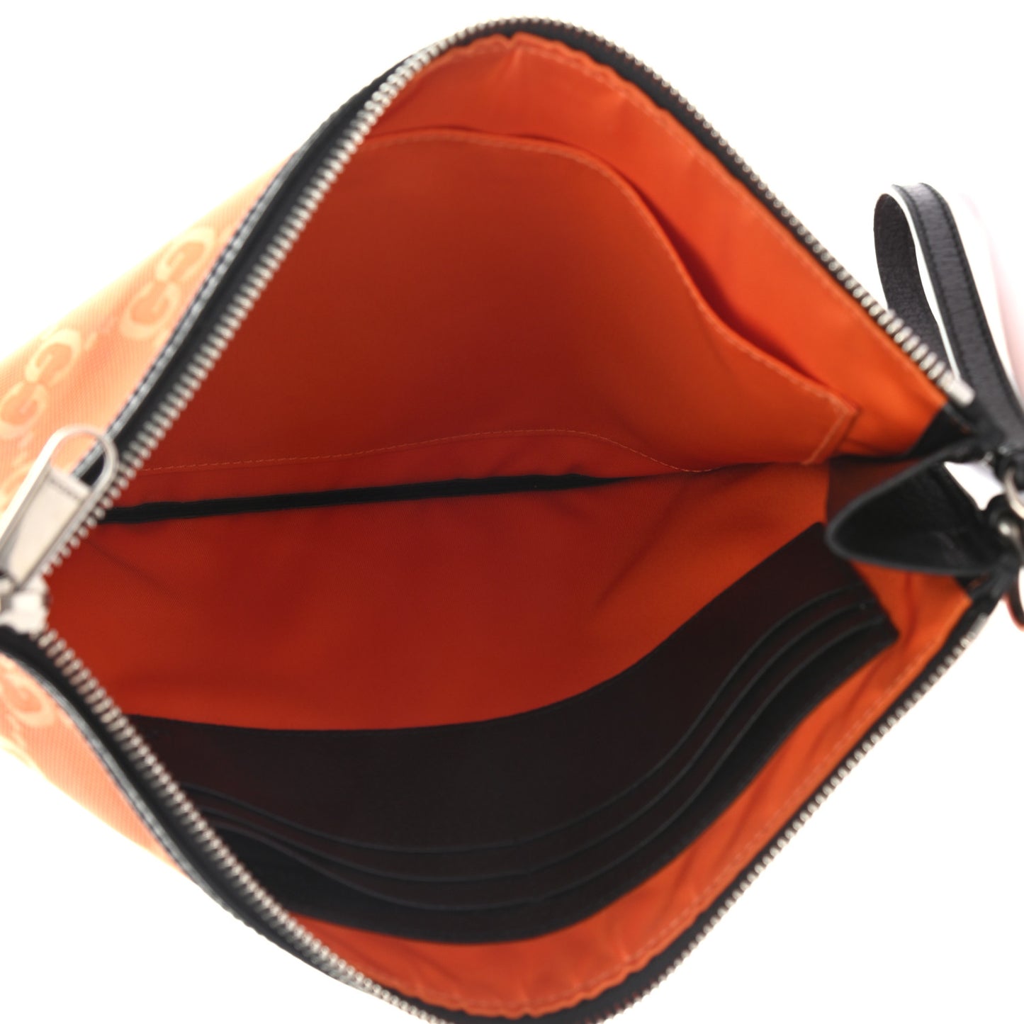 Econyl Nylon Monogram Off The Grid Zip Pouch Carrot Orange Black