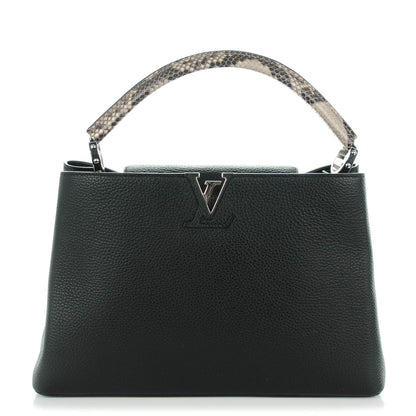 Louis Vuitton Taurillon Python Capucines MM Black 1 of 7