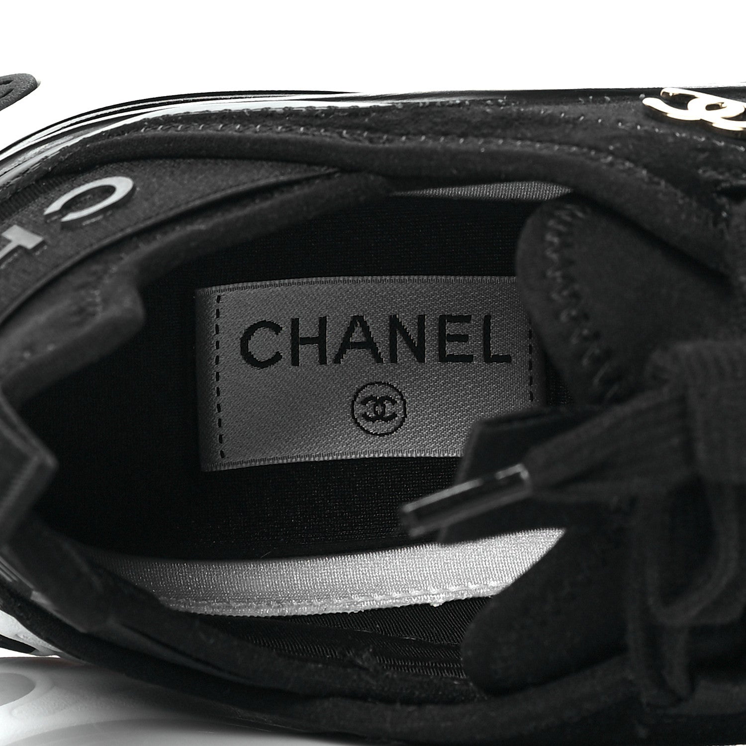 Chanel Velvet Calfskin Mixed Fibers CC Sneakers 39 Black 7 of 9