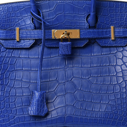 Hermes Matte Alligator Birkin 30 Bleu Electrique 33 of 34