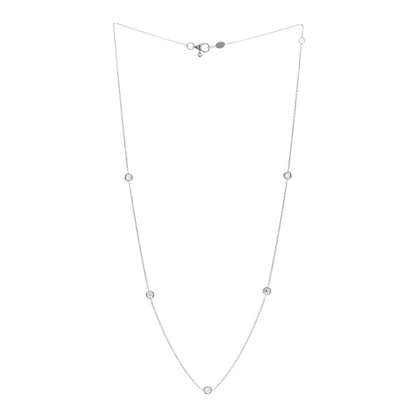 Roberto Coin 18K White Gold Diamond .25ctw Diamonds By The Inch Five Station Necklace 3 of 6
