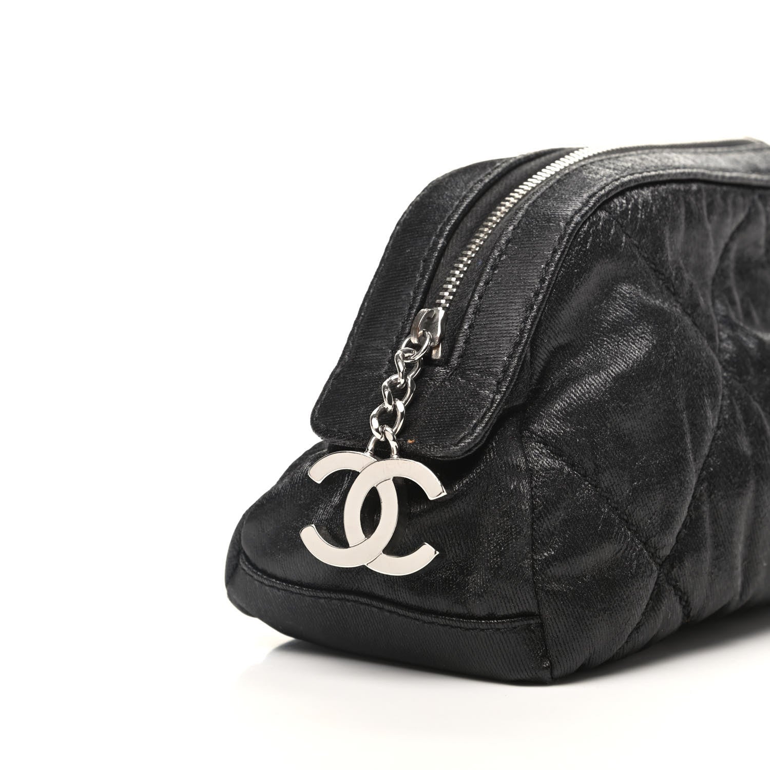 Chanel Coated Canvas Biarritz Cosmetic Case Black 10 of 10