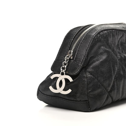 Chanel Coated Canvas Biarritz Cosmetic Case Black 10 of 10