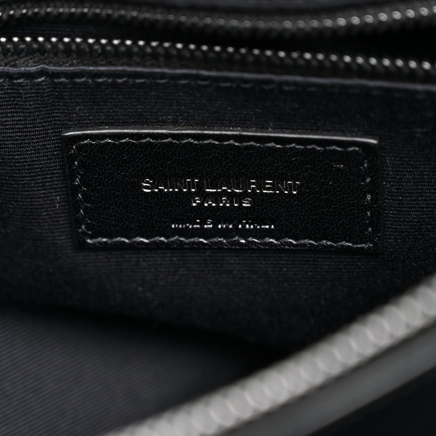 Calfskin Y Quilted Monogram Monochrome Medium Loulou Chain Satchel Black
