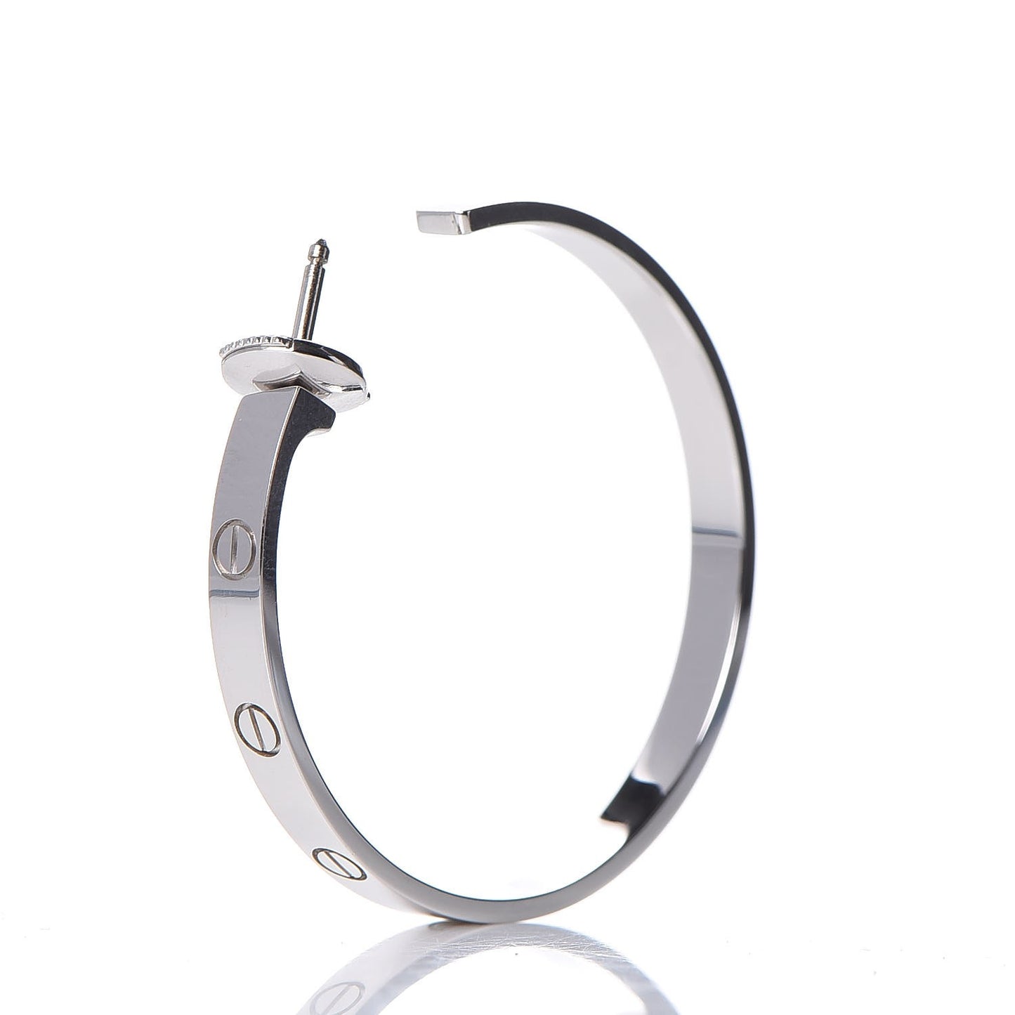 18K White Gold Large LOVE Hoop Earrings