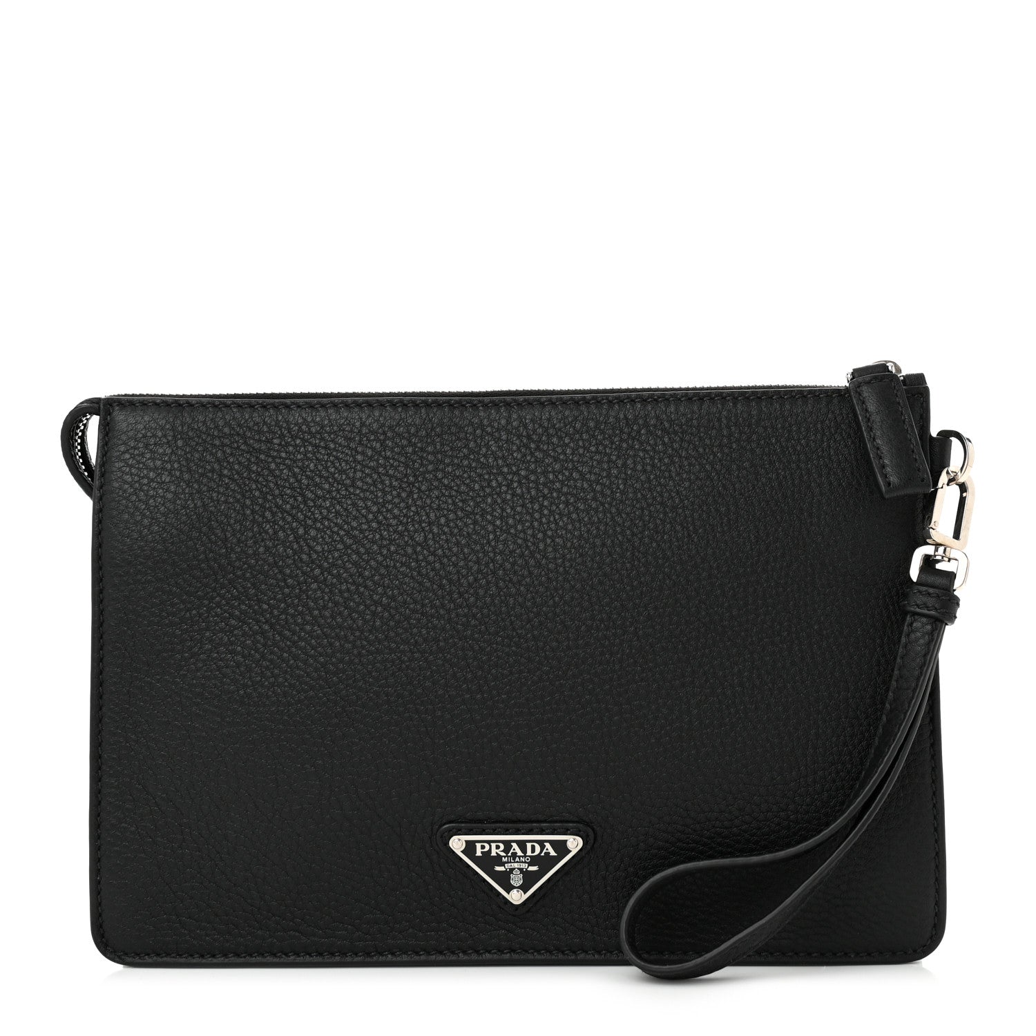 Prada Vitello City Wristlet Pouch Black 1 of 10