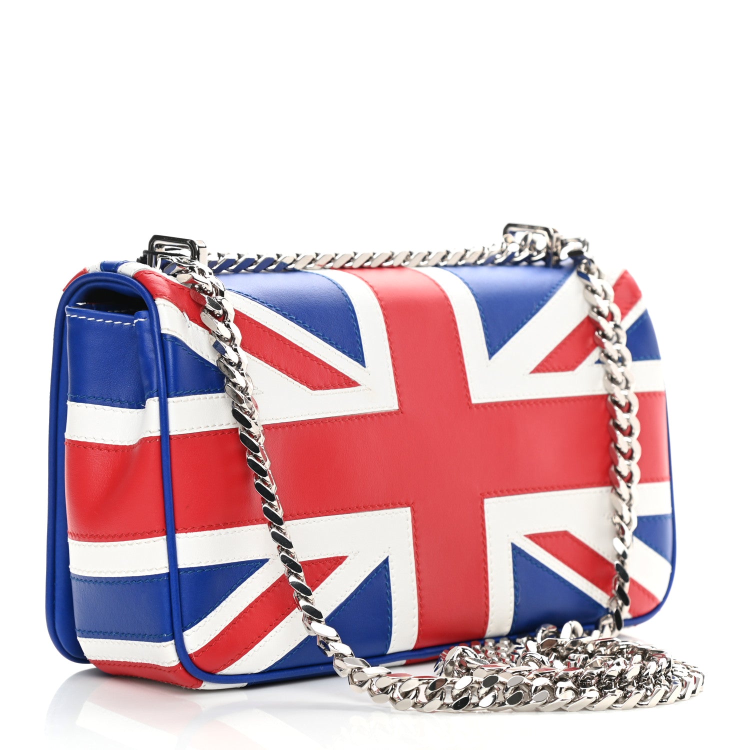 Burberry Lambskin Quilted Small Lola Bag Red Navy White 3 of 10