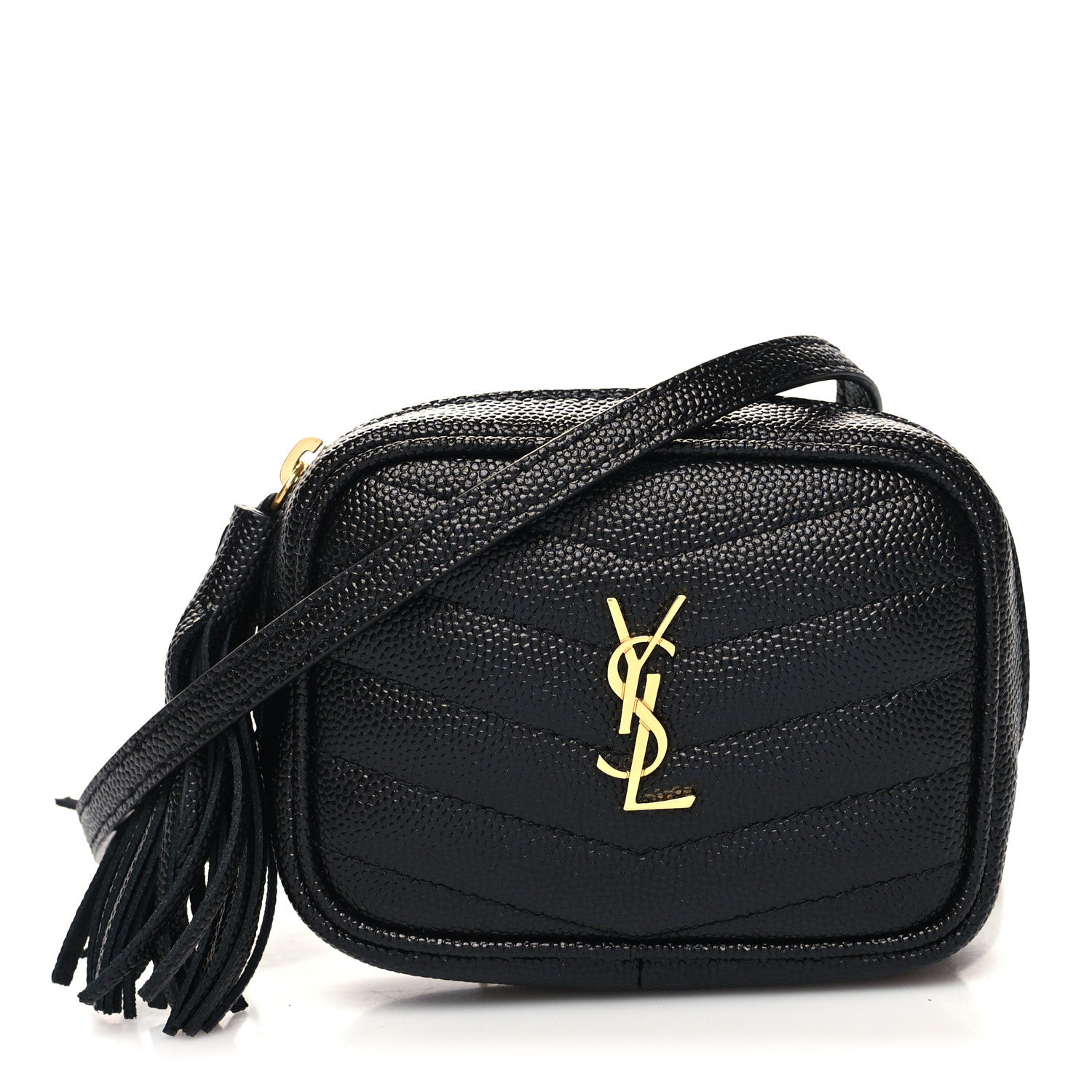 Saint Laurent Grain De Poudre Matelasse Monogram Baby Lou Camera Bag Black 1 of 10