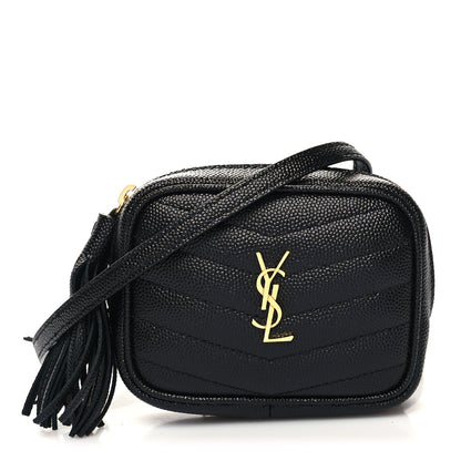 Saint Laurent Grain De Poudre Matelasse Monogram Baby Lou Camera Bag Black 1 of 10