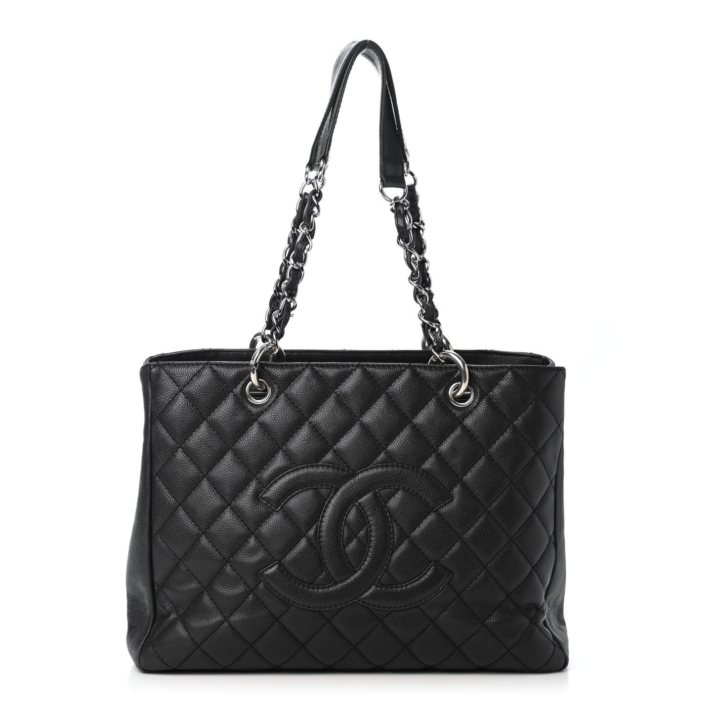 Caviar Quilted Grand Shopping Tote GST Black