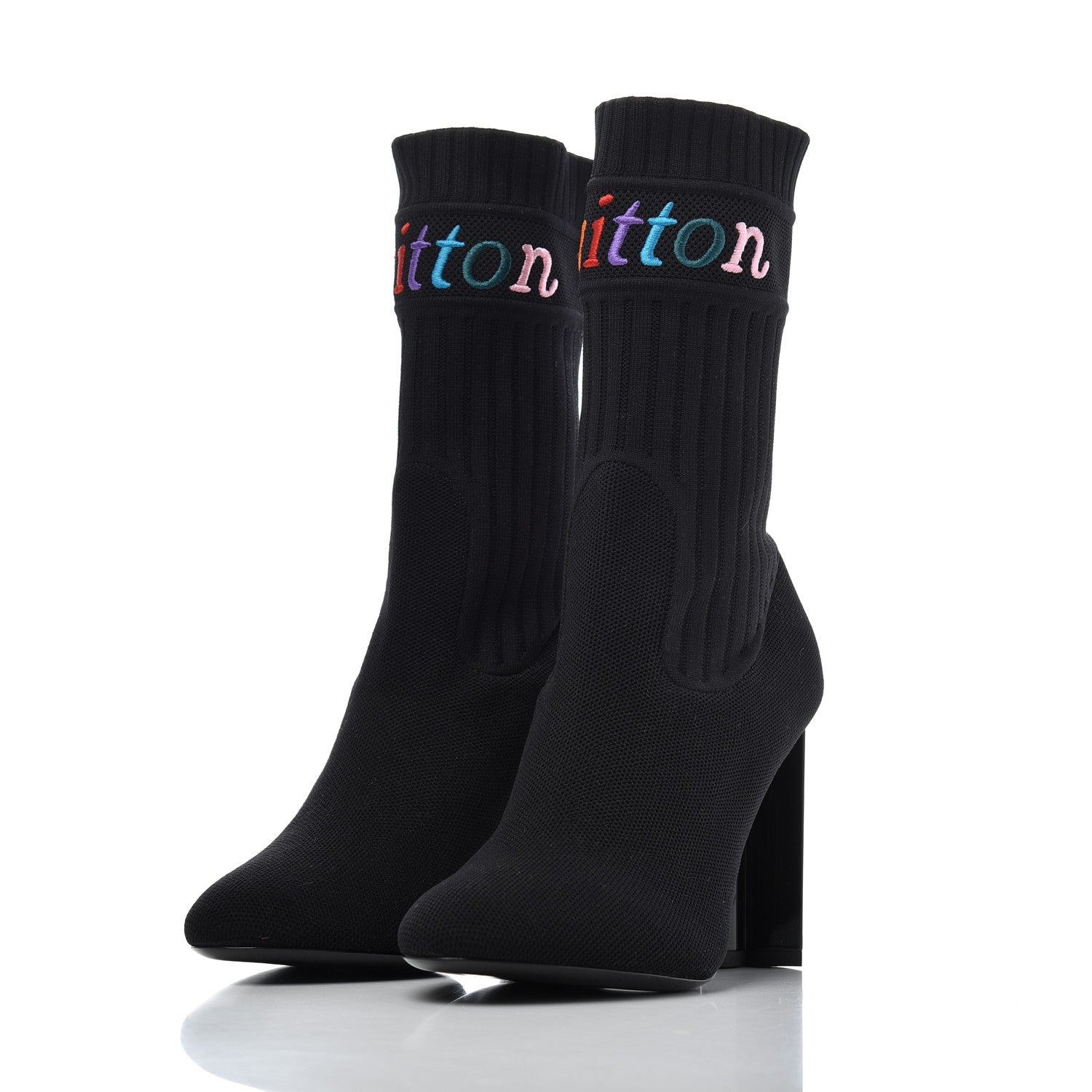 Louis Vuitton Stretch Fabric New Wave Silhouette Ankle Boots 36 Black 3 of 9