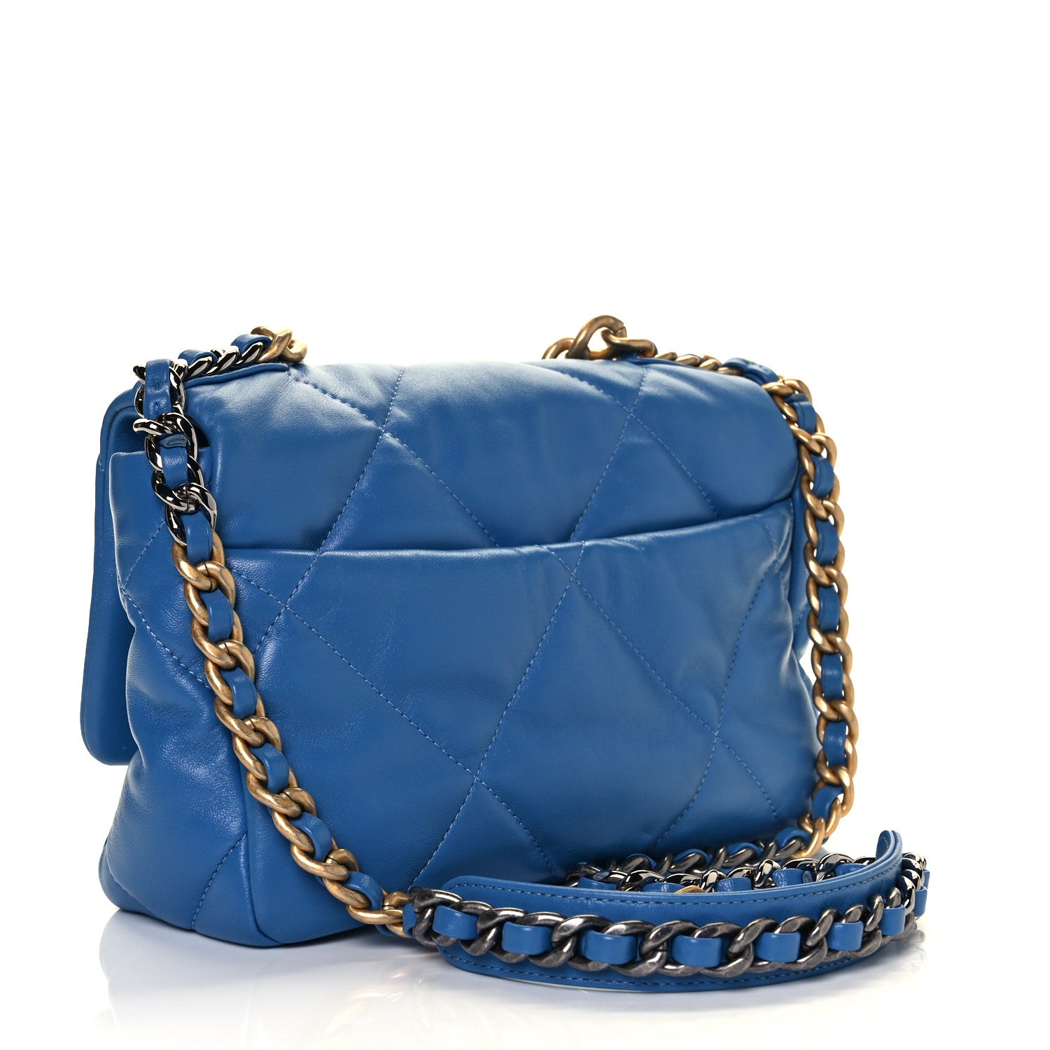 Chanel Lambskin Quilted Medium Chanel 19 Flap Blue 2 of 8