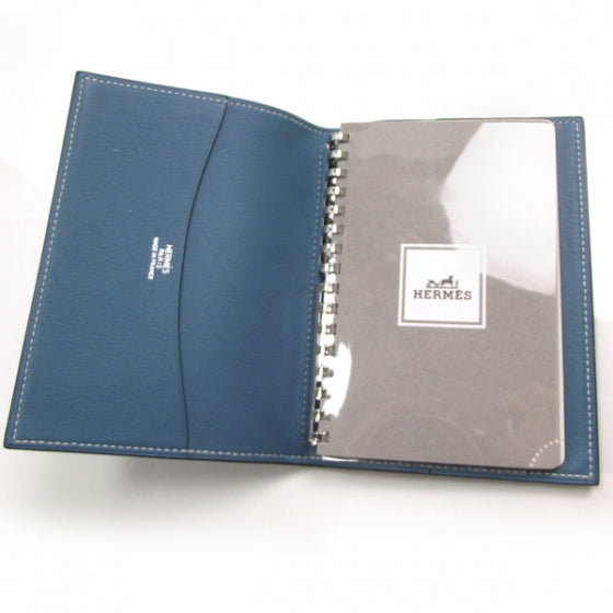 Hermes Chevre Notebook Agenda Cover w Refill Blue Jean 4 of 6