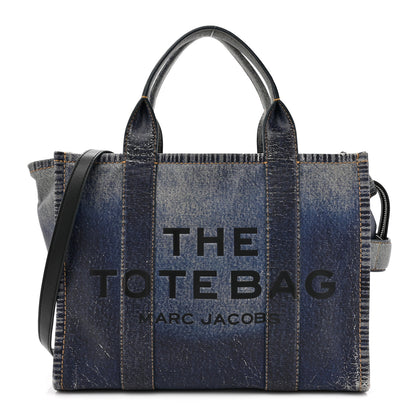 Marc Jacobs Denim Printed Calfskin Medium Tote Bag Blue 1 of 21