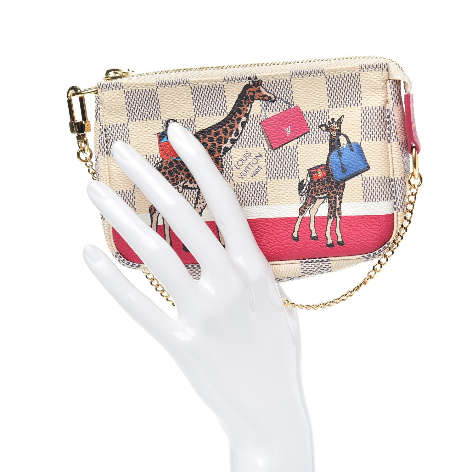 Louis Vuitton Damier Azur 2017 Christmas Animation Mini Pochette Accessories 2 of 8