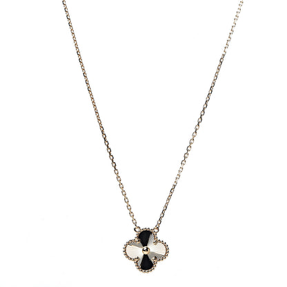Van Cleef & Arpels 18K Yellow Gold Guilloche Vintage Alhambra Pendant Necklace 1 of 7