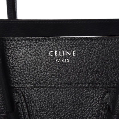 Celine Drummed Calfskin Micro Luggage Black 8 of 10