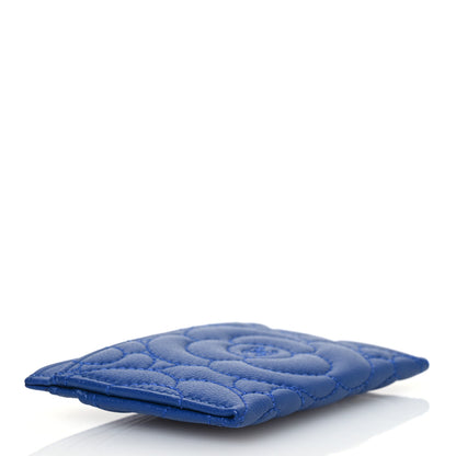 Chanel Caviar Camellia Quilted Card Holder Blue 4 of 12
