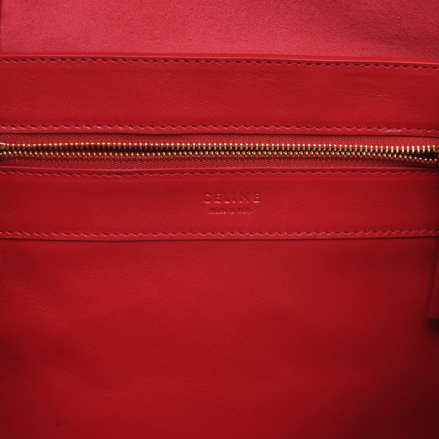 Celine Leather Cabas Horizontal Tote Red 5 of 8