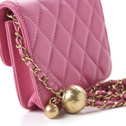 Chanel Lambskin Quilted Pearl Crush Clutch With Chain Pink 12 of 14