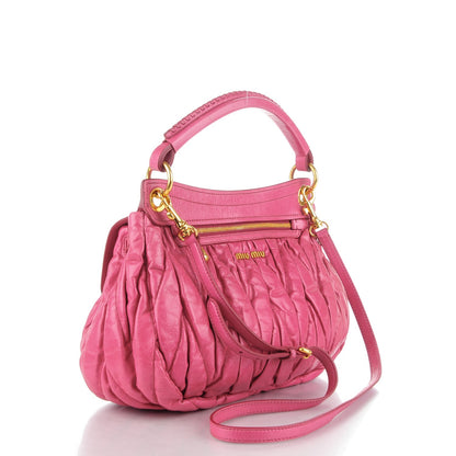 Miu Miu Matelasse Lux Nappa Hobo Peonia 3 of 8
