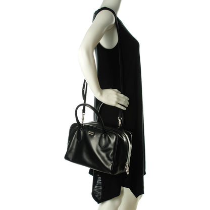 Prada Soft Calf Medium Inside Tote Black Mughetto 2 of 9