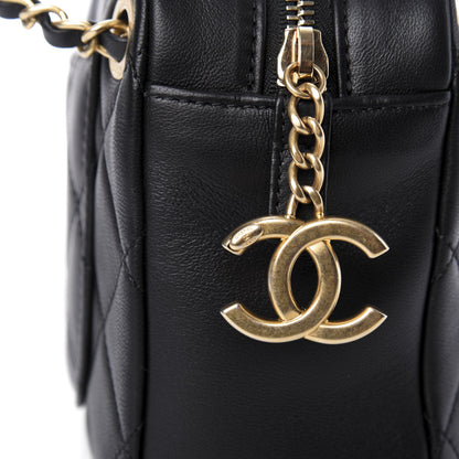 Chanel Lambskin Quilted All About Chains Camera Bag Black 10 of 11