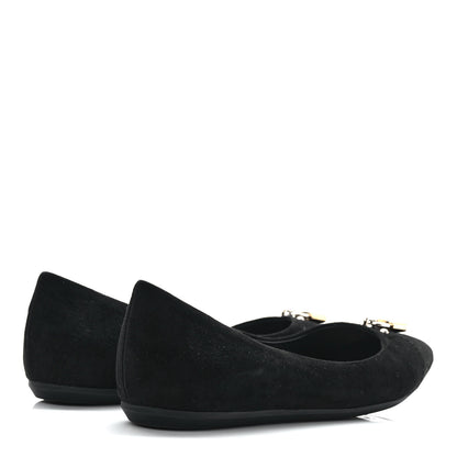 Louis Vuitton Suede Lock It Ballerina Flats 37 Black 4 of 9