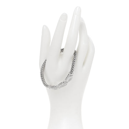 John Hardy Sterling Silver Pave Diamond Round Trio Station Bracelet 2 of 4