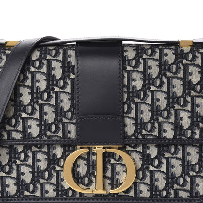 Christian Dior Oblique 30 Montaigne Flap Bag Blue 10 of 11