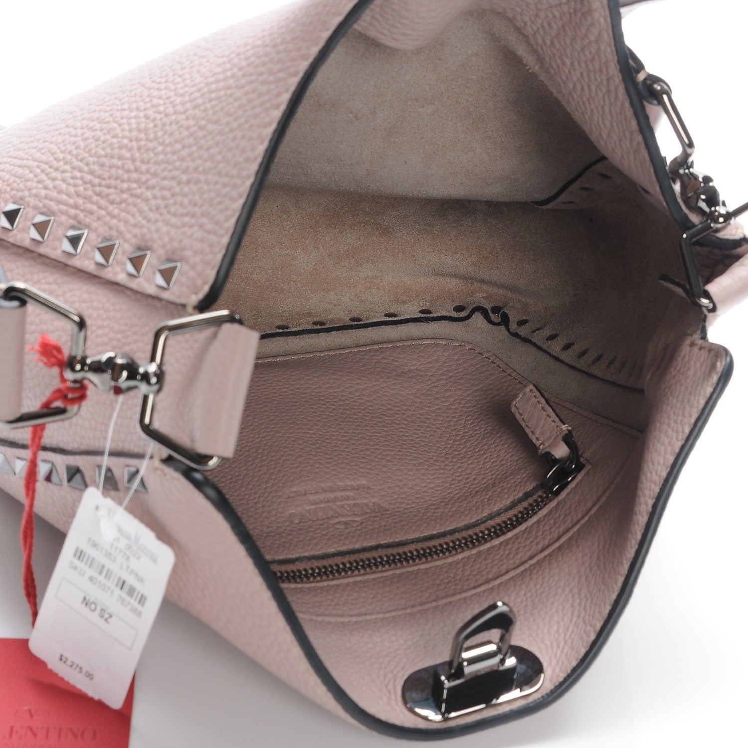 Valentino Garavani Pebbled Calfskin Small Rockstud Flip-Lock Messenger Bag Poudre 5 of 6