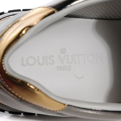 Louis Vuitton Suede Patent Calfskin Embossed Monogram Run Away Sneakers 39.5 White 7 of 9
