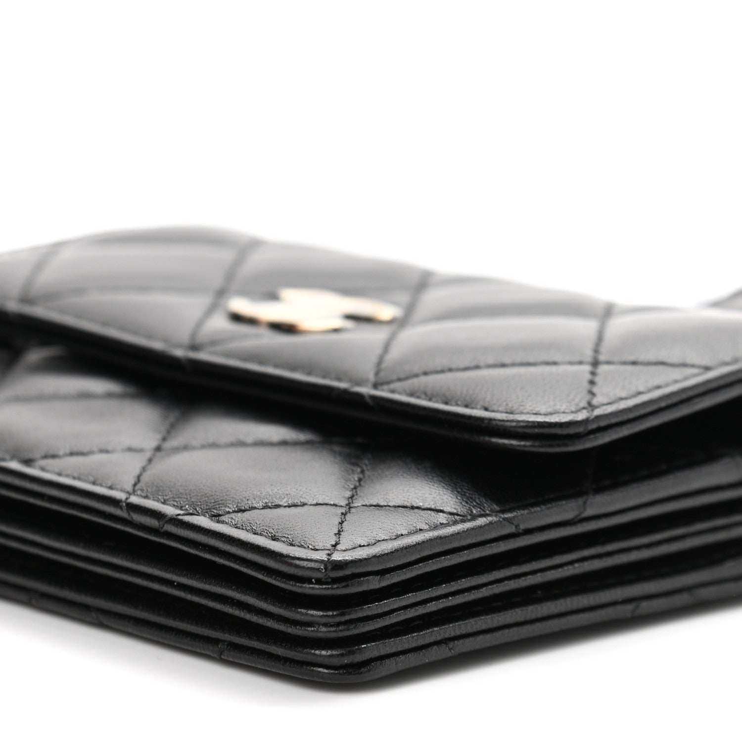 Chanel Lambskin Quilted My Chanel Lady Card Holder On Chain Black 11 of 12